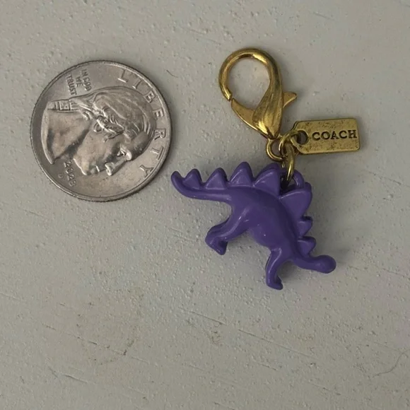EUC  Coach Purple Dinosaur Keychain - Picture 3 of 3